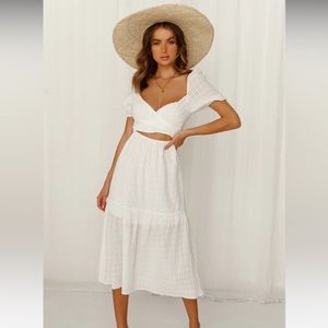 White Hello Molly Do This My Way Midi Dress - Size Small New With Tags